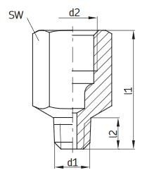Anschlussstücke mit keg. Gewinde - Rohr Ø 2,5 mm